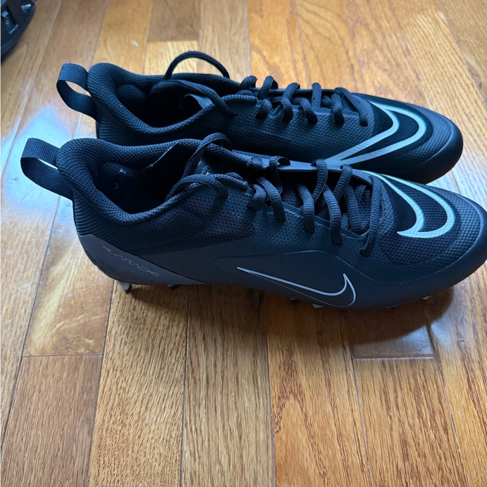 Men's Nike Alpha Huarache 8 Pro Lax Lacrosse Black Cleats CW4439-005 sz 9.5